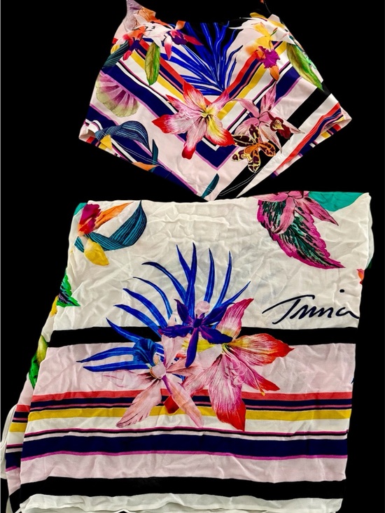 Trina Turk Other - Trina Turk Multicolor Floral Stripe Bikini Top with matching Sarong Size 6 top.